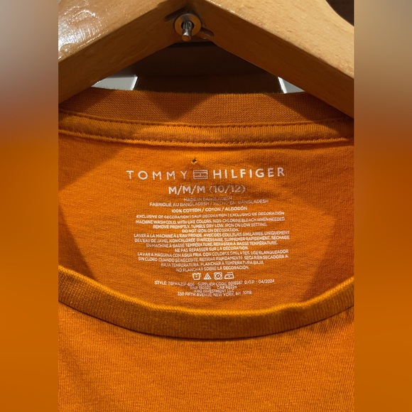 Tommy Hilfiger Men’s Orange Short Sleeve Tee Size M - Picture 4 of 5